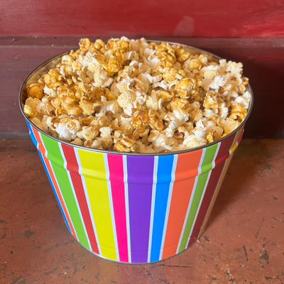 Bright Stripes Popcorn Tin